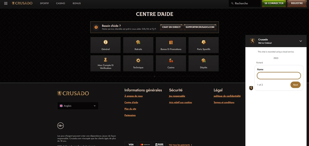 Casino Crusado Contactez-nous