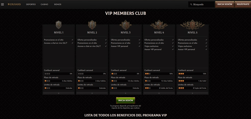 Club VIP de Crusado Casino