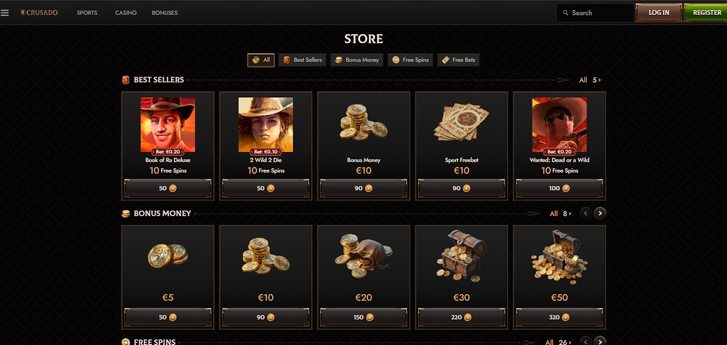 Crusado Casino Bonus Shop