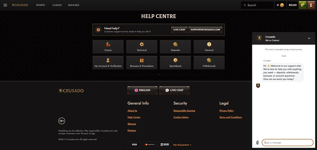 Crusado Casino Conact Us
