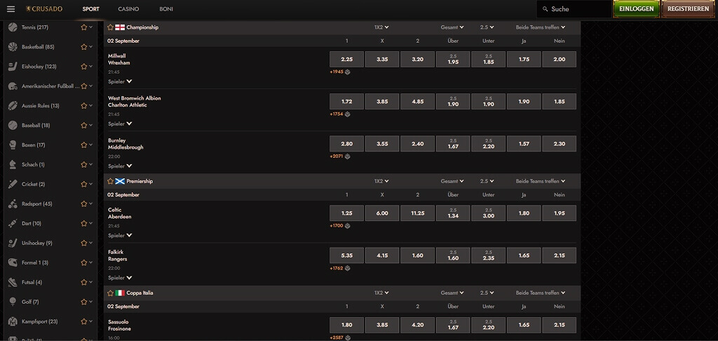 Crusado Casino Sportwetten