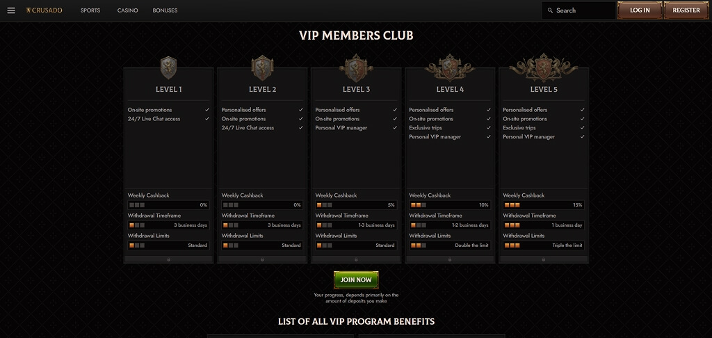 Crusado Casino VIP Club