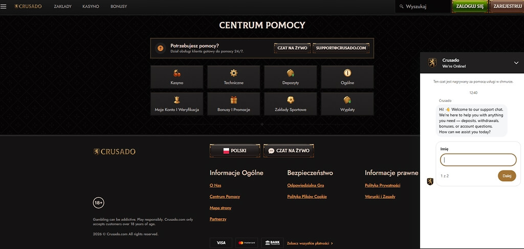 Crusado Kasyno Skontaktuj się z nami